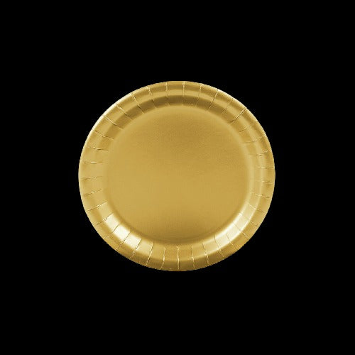 Metallic Gold Round Paper Dessert Plates