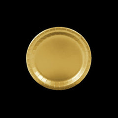 Metallic Gold Round Paper Dessert Plates