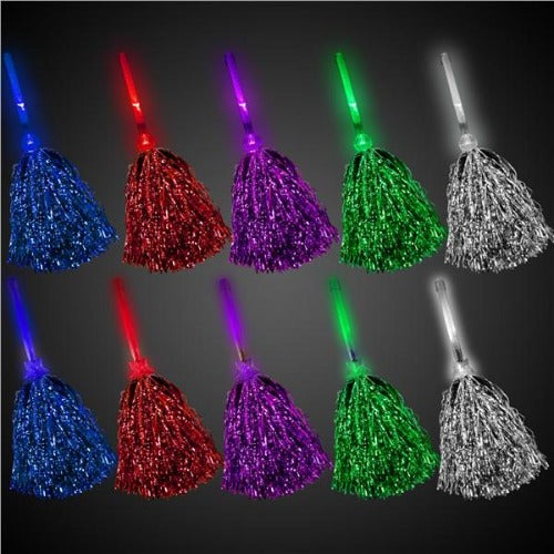 LED Metallic Pom Poms | PartyGlowz.com