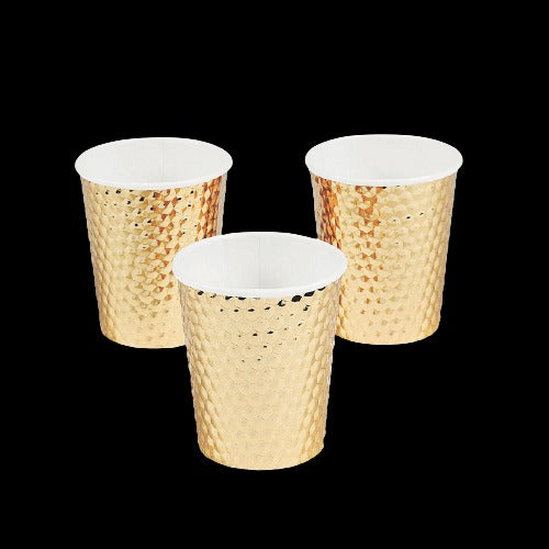 8 Oz Metallic Gold Foil Paper Cups