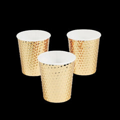 8 Oz Metallic Gold Foil Paper Cups