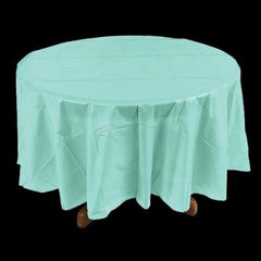 Mint Green Round Plastic Tablecloth