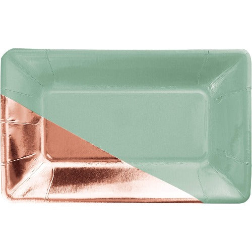 Mint And Rose Gold Rectangular Appetizer Trays
