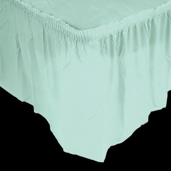 Pleated Mint Green Table Skirt