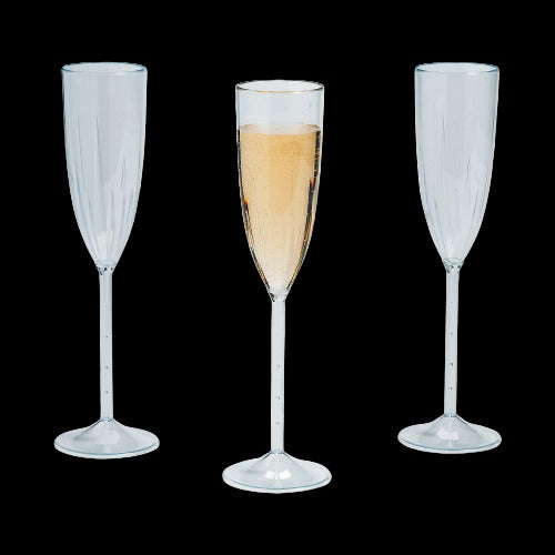 5 Oz Premium Plastic Etched Champagne Flutes