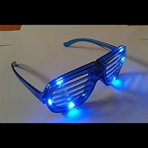 LED Light Up Blue Slotted Rock Star Sunglasses