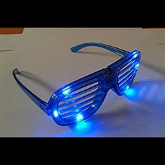 LED Light Up Blue Slotted Rock Star Sunglasses