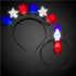 Six Stars Red White Blue Light Up LED Mohawk Headband | PartyGlowz