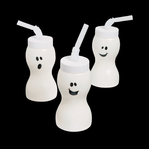 8 Oz Molded Ghost Cups with Straws