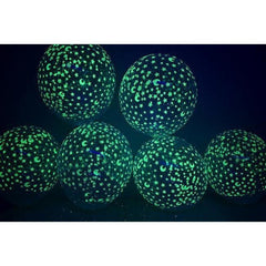 11 inch Glow in The Dark Moons and Stars Clear Latex Party Balloons