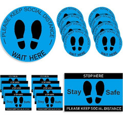 Please Keep Social Distance Floor Decal Stickers - Pack of 20