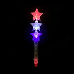 LED Light Up Triple Star Wand - Red-White-Blue