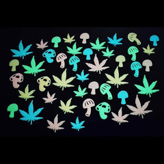Glow in the Dark Multicolor Marijuana Weed Pot Leaves