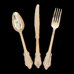 Premium Ornate Gold Plastic Cutlery Sets