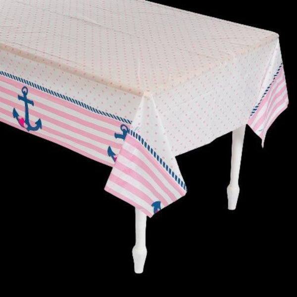 Nautical Girl Plastic Tablecloth