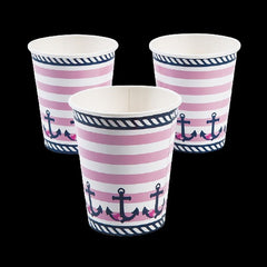 9 Oz Nautical Girl Paper Cups