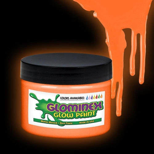 Glominex Glow Paint 8 oz Jar Orange
