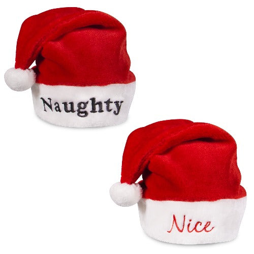 Nice & Naughty Santa Hats - 2 Per Pack