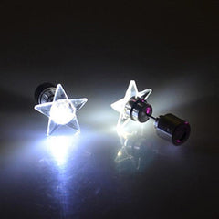 LED Light Up White Star Stud Earrings