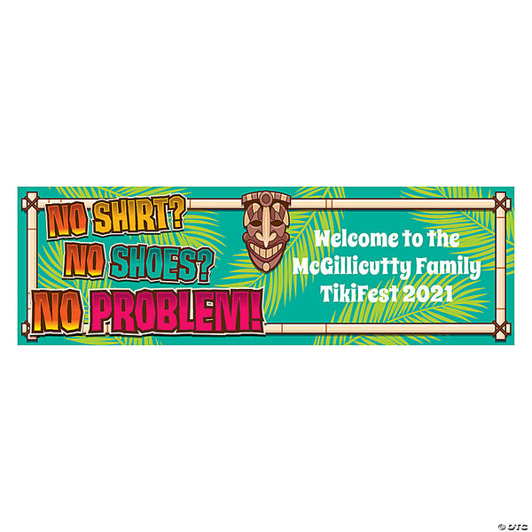 No Problem Luau Party Custom Banner - Medium