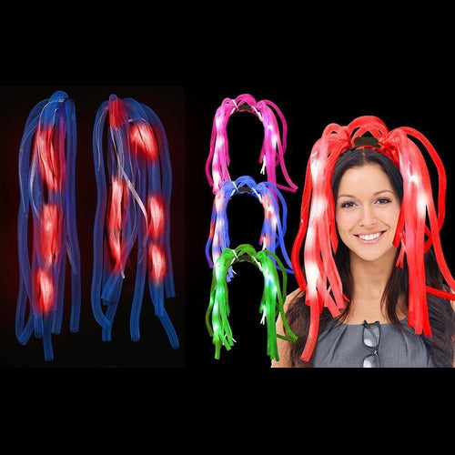 LED Light Up  Noodle Headband Flashing Dreads