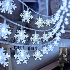 32ft 100 LED Christmas Snowflake Fairy String Lights