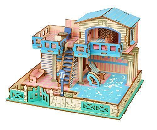 Natural Wood 3D Puzzle Nusa Island Villa Craft Building Set