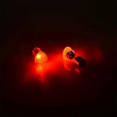 LED Light Up Orange Heart Stud Earrings
