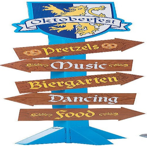66" Oktoberfest Directional Sign Cardboard Stand-Up