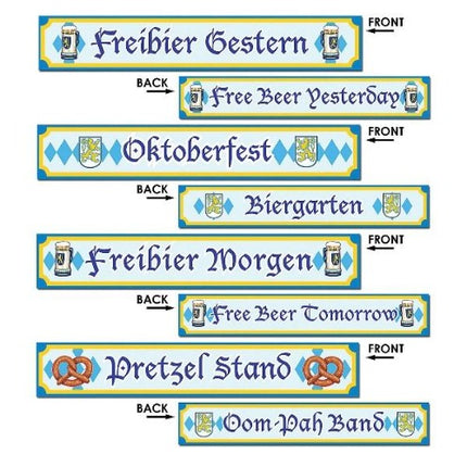 Oktoberfest Sign Cutouts - 12 Per Pack