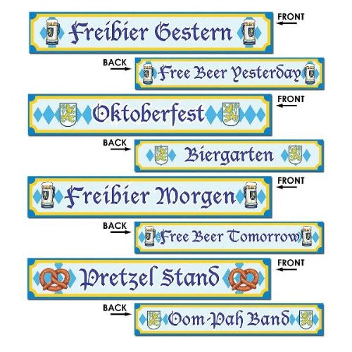 Oktoberfest Sign Cutouts - 12 Per Pack