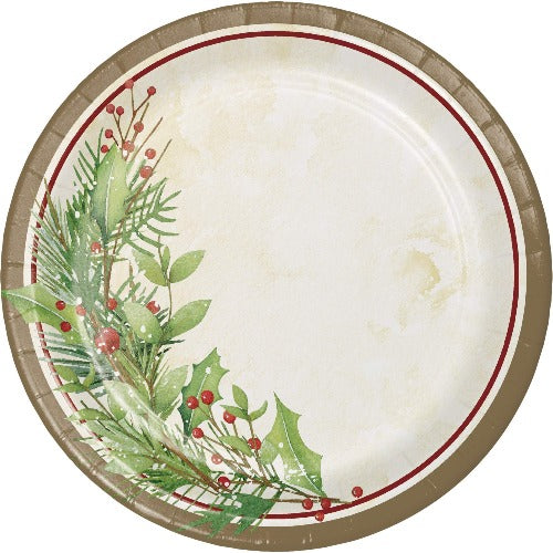 Christmas Holly Party Dessert Plates