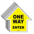 One Way Arrow - Enter - Social Distancing Floor Tile Decals - Pack of 10