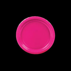 Hot Pink Round Paper Dessert Plates