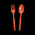 Orange Plastic Fork & Spoon Cutlery Set