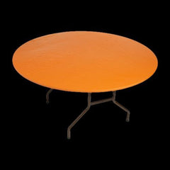 Orange Fitted Round Plastic Tablecloth