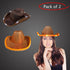 LED Light Up Flashing Sequin Orange & Brown Cowboy Hat - Pack of 2 Hats