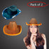LED Light Up Flashing Sequin Orange & Teal Cowboy Hat - Pack of 2 Hats