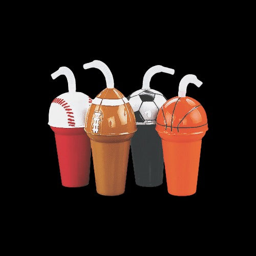 7 Oz Sport Cup Assortment with Straws