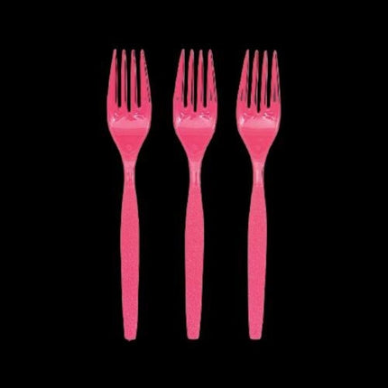 Hot Pink Color Plastic Forks