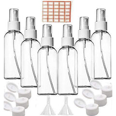 100ml Refillable Hand Sanitizer Empty Spray Bottles with 2 Pcs Funnel Pack of 6