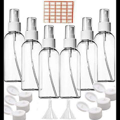 50ml Refillable Hand Sanitizer Empty Spray Bottles with 2 Pcs Funnel Pack of 6
