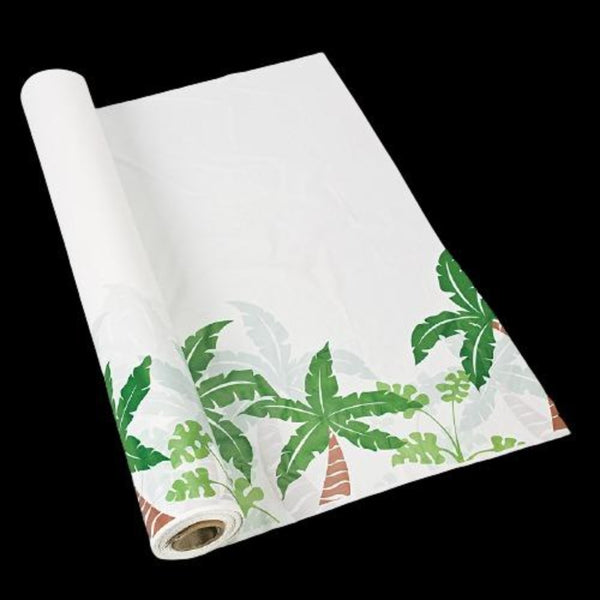 Palm Tree Plastic Tablecloth Roll - 100 Feet