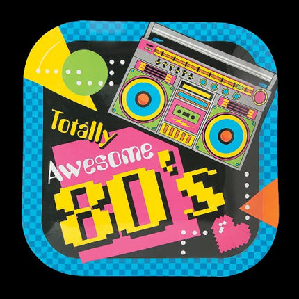 80s Party Paper Dessert Plates