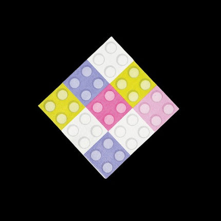 Pastel Color Brick Party Beverage Napkins