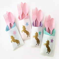 Pastel Unicorn Cutlery Bags