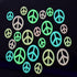 Glow in the Dark Multicolor Peace Signs