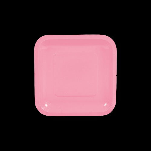 Candy Pink Square Paper Dessert Plates