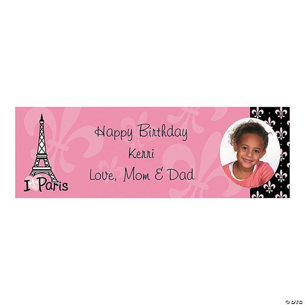 Perfectly Paris Party Photo Custom Banner - Small