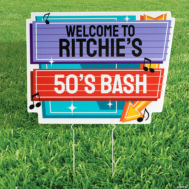 Personalized 50s Yard Sign